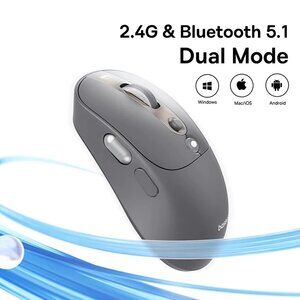 Rechargeable Wireless Bluetooth Mouse with OLED Display – Ergonomic Dual Mode